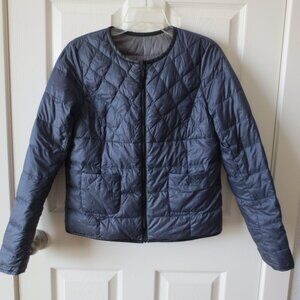 Comptoir Des Cotonniers Quilted Jacket Women's size M 90% Duck Down Blue/Gray